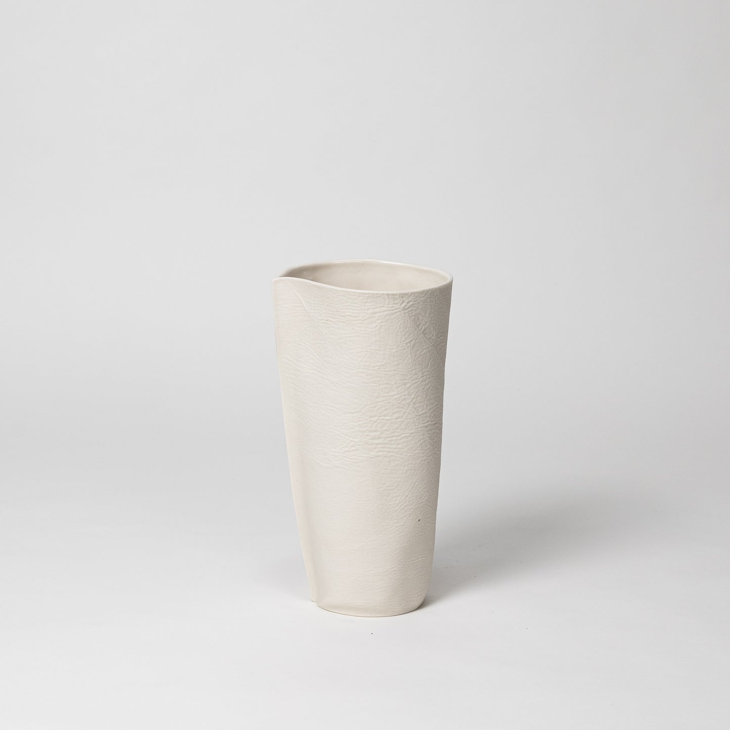 Large Modern Porcelain Vase With Leather Texture